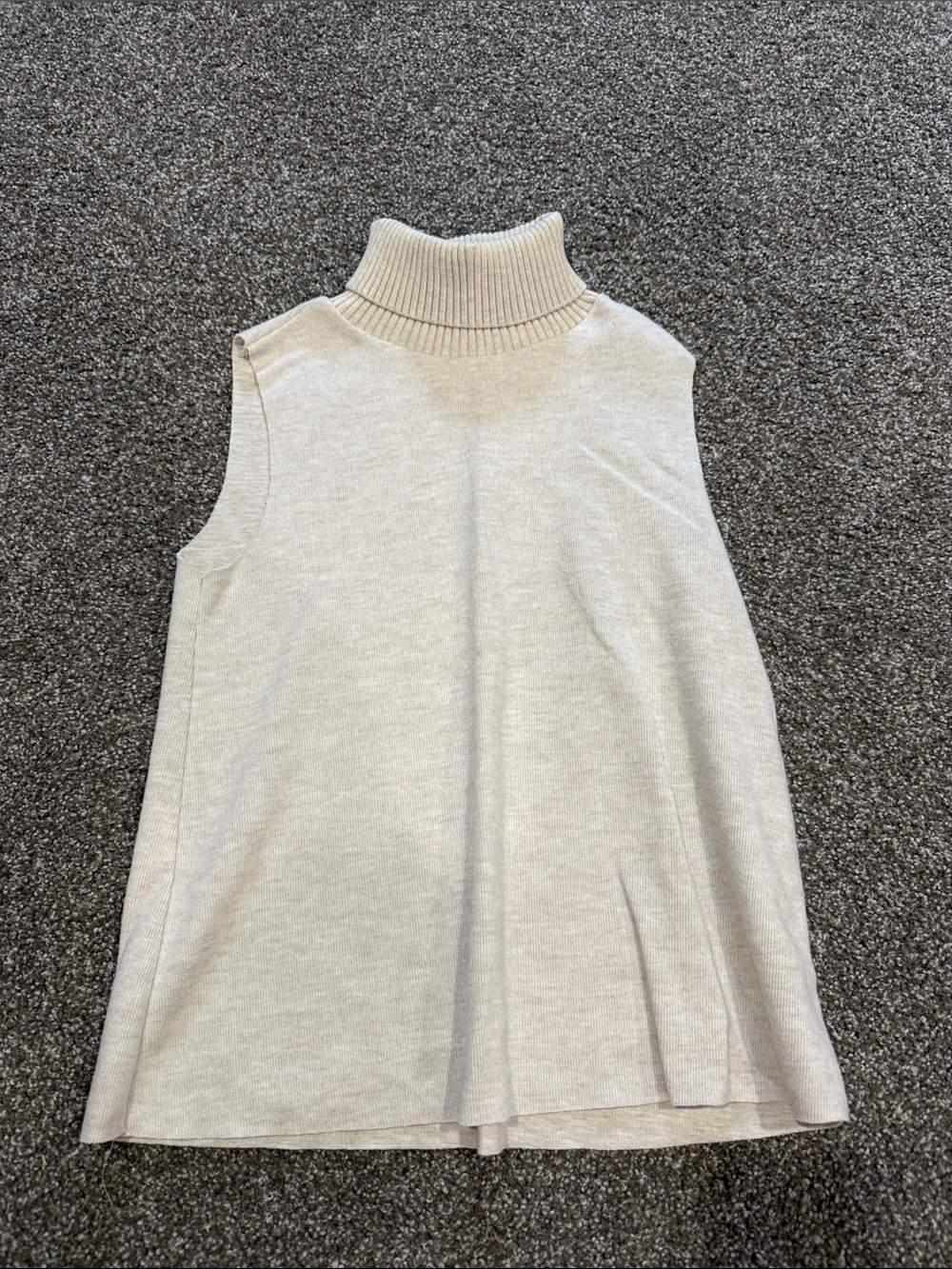 Zara Sleeveless Turtleneck Sweater Cream